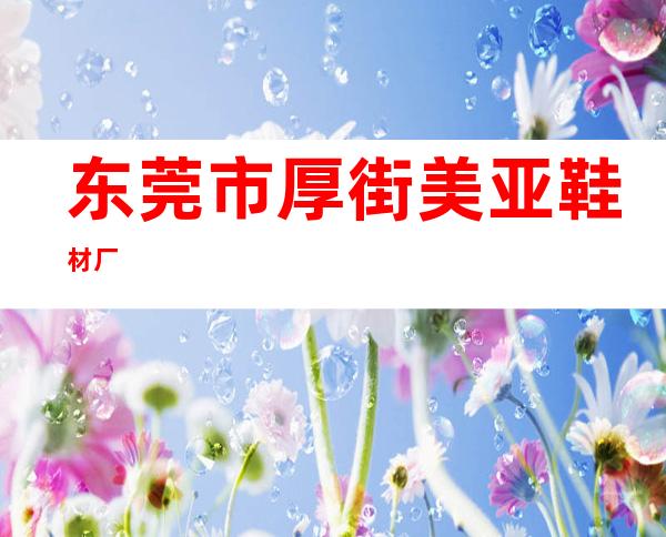 东莞市厚街美亚鞋材厂