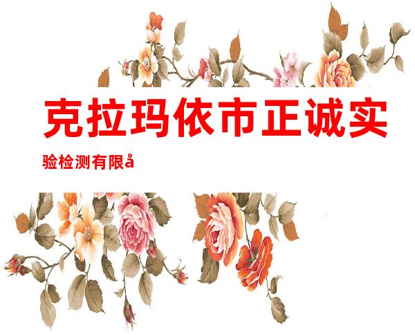 克拉玛依市正诚实验检测有限公司