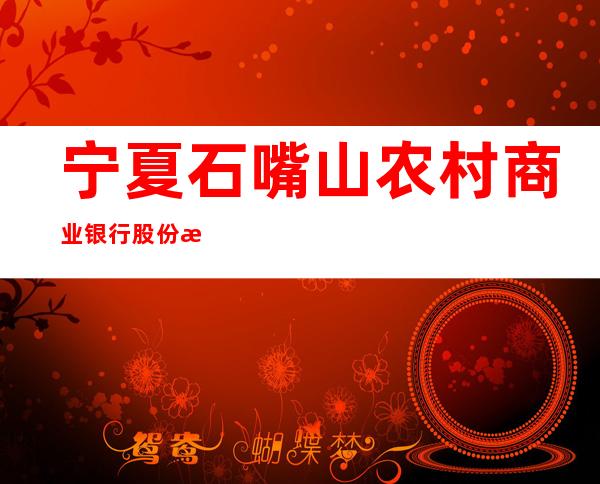 宁夏石嘴山农村商业银行股份有限公司朝阳支行